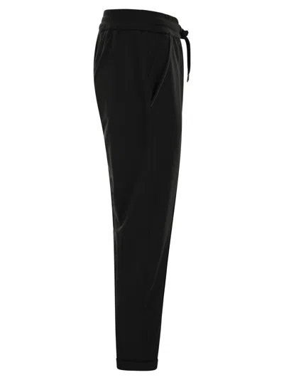 Brunello Cucinelli Women Track Trousers In Lightweight Stretch Cotton Fleece With Moniline