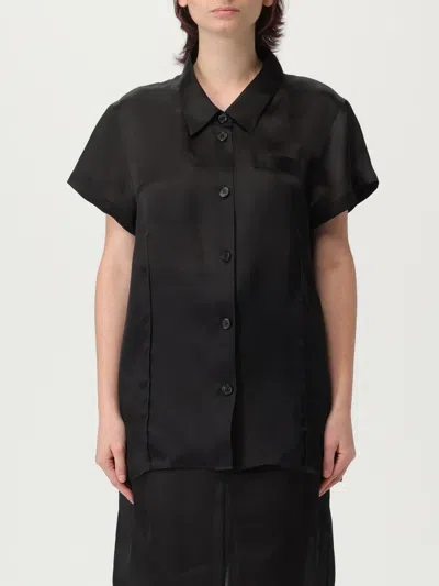 Khaite Keefe Silk Charmeuse Shirt In Black