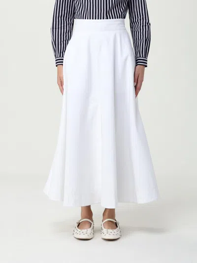 Patou Long A-line Skirt In Organic Cotton Gabardine