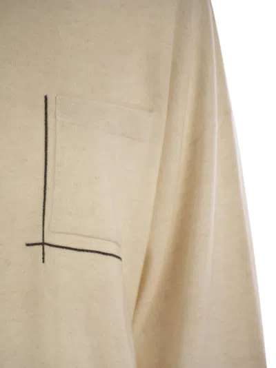Brunello Cucinelli Women's Virgin Wool, Cashmere And Silk Sweater With Shiny Pocket Detail