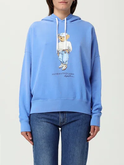 Polo Ralph Lauren Polo Bear Embroidered Fleece Graphic Hoodie In Blue