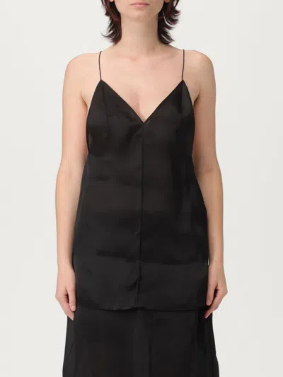 Khaite Deep V-neck Silk Top With Spaghetti Straps