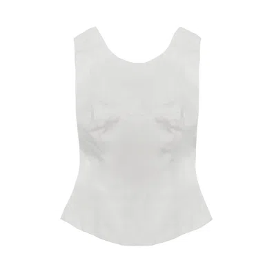 28natelier Women's White Pointed Top
