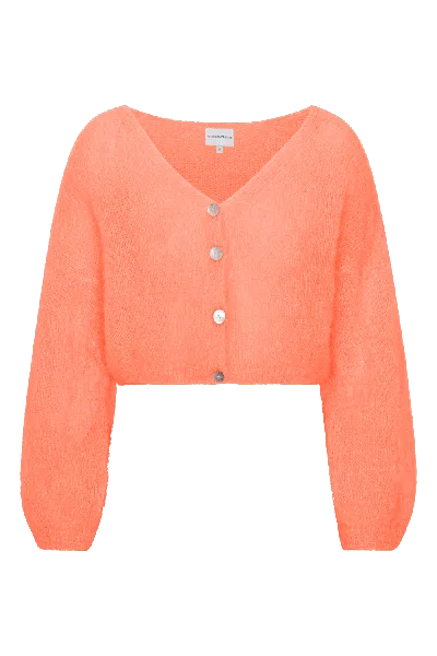 AMERICANDREAMS WOMEN'S YELLOW / ORANGE CORNELIA CROPPED CARDIGAN BURNT ORANGE 