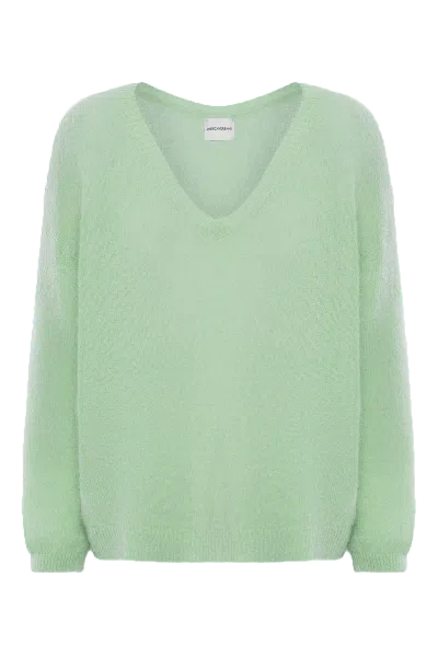 Americandreams Women's Silja V Neck Knit Mint Green