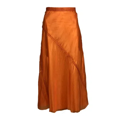 Deborah Lindquist Eco Lifestyle Women's Yellow / Orange Hanna Midi Parachute Skirt Orange