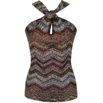 Me&thee Women's Gold Nothing Lost Metallic Stripe Top In Multi