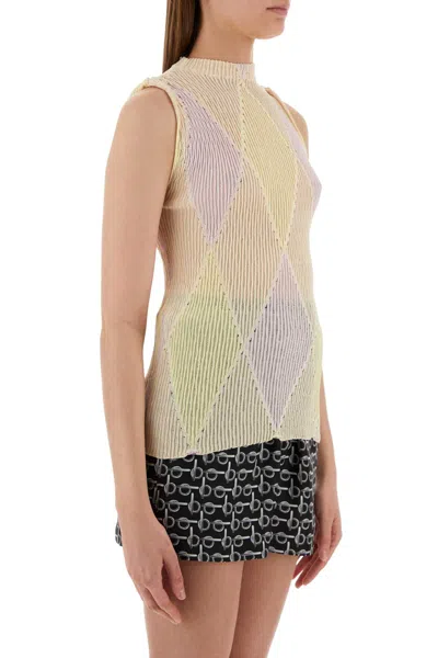 Burberry Embroidered Cotton Blend Top In Multi
