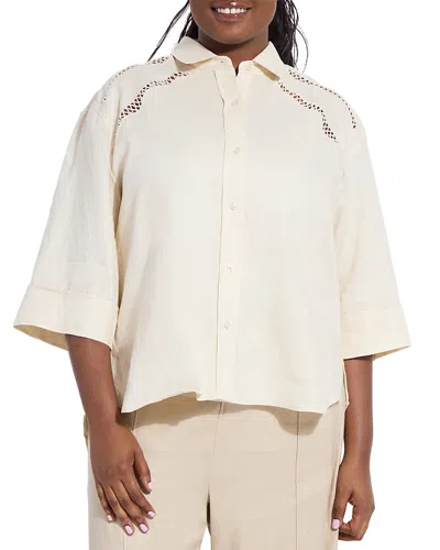 Lyssé Plus Roxanna Linen Embroidered Shirt