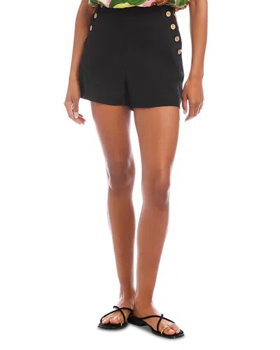 Fifteen Twenty Mel Button Trim Pocket Shorts In Black