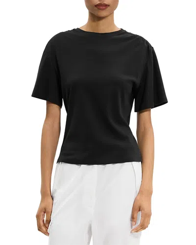 Theory Gathered Shoulder Top In Black