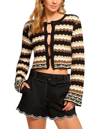 Ramy Brook Alanza Cotton Crochet Cardigan Sweater