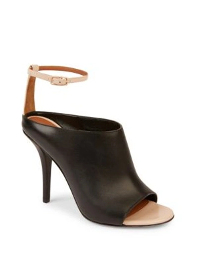 Shop Givenchy Leather Ankle-strap Mules In Black Natural