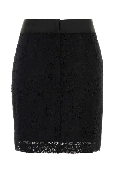 Dolce & Gabbana Stretch Lace Mini Skirt With Elastic Waistband