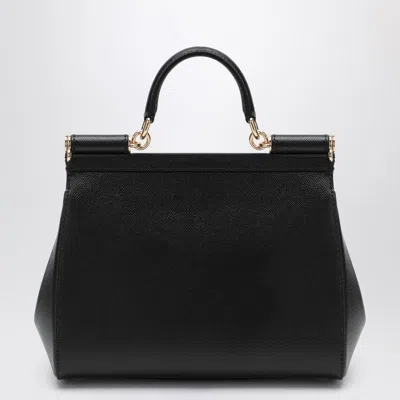 Dolce & Gabbana Sicily Grande Leather Handbag In Black