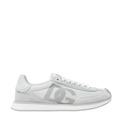Dolce & Gabbana Cushion Sneaker In Mixed Materials Color White