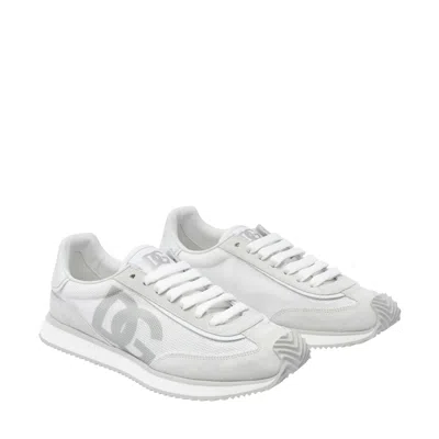Dolce & Gabbana Cushion Sneaker In Mixed Materials Color White