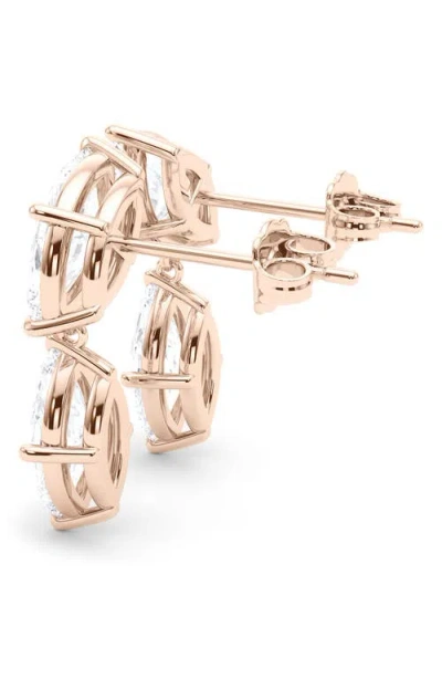 Hautecarat Lab Grown Diamond Twin Marquise Cut Drop Earrings