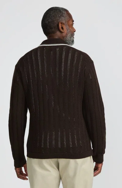 Lands' End Long Sleeve Button Through Summer Polo Cardigan