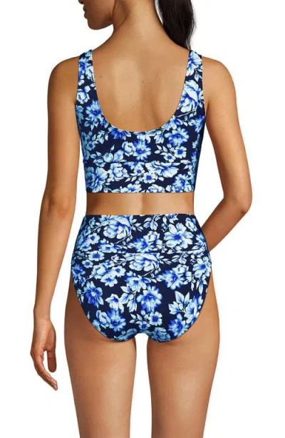 Lands' End Tugless Tankini Top And High Waisted Bottom Swimsuit Set