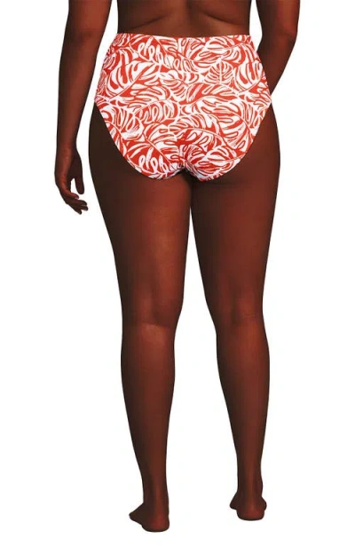 Lands' End Ribbed Smoothing High Waisted Bikini Bottoms