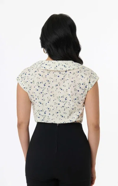 Unique Vintage 1960s Twill Sleeveless Blouse