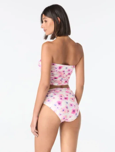 Carmen Marc Valvo Womens Bandeau Shirred Top Bikini Bottoms