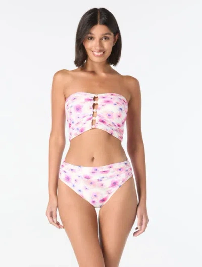 Carmen Marc Valvo Womens Bandeau Shirred Top Bikini Bottoms