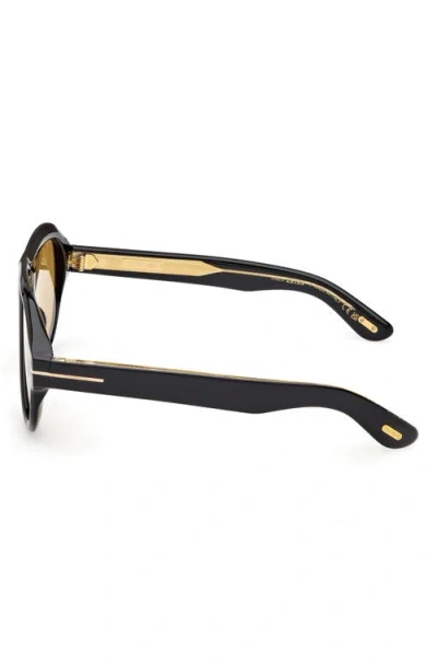 Tom Ford Icon 59mm Pilot Sunglasses In Yellow