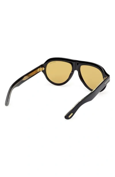 Tom Ford Icon 59mm Pilot Sunglasses In Yellow