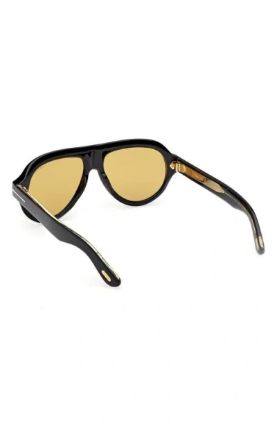 Tom Ford Icon 59mm Pilot Sunglasses In Yellow