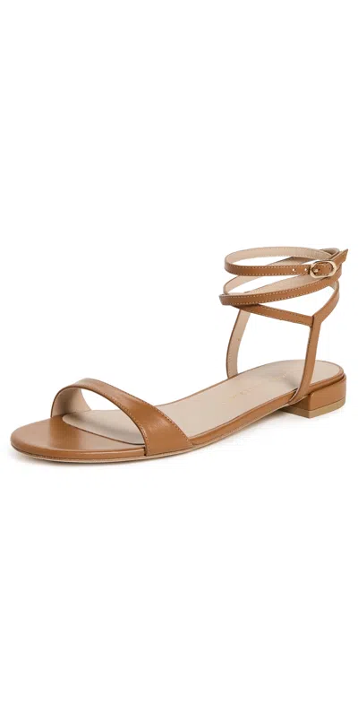 Stuart Weitzman Nudist Leather Ankle-wrap Sandals