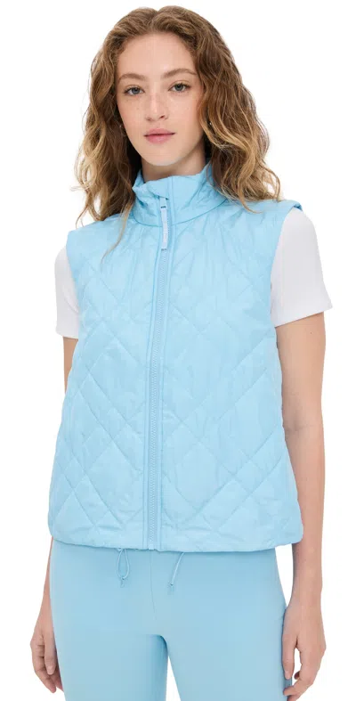 Polo Ralph Lauren Tech Terry Quilted Hybrid Full-zip Vest Pool Blue