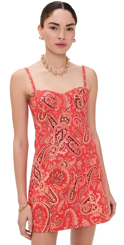 Cara Cara Claudine Mini Dress Classic Paisley Orange
