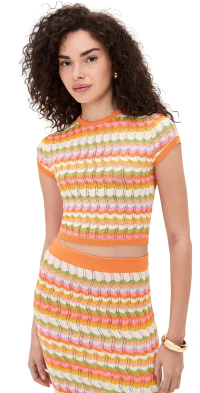 Ronny Kobo Quartz Knit Top Rainbow Multi In Multi