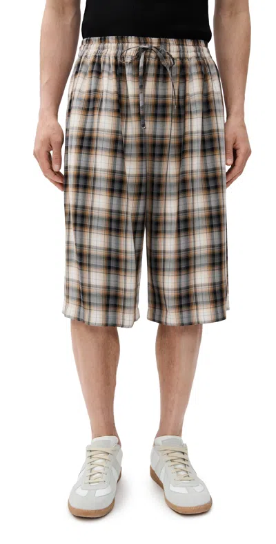 Acne Studios Men Check Shorts In Neutral