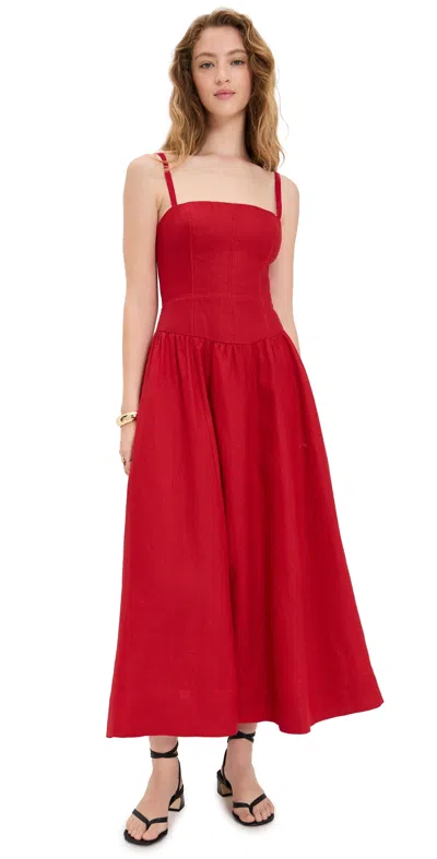 Reformation Petites Katarin Linen Dress In Red