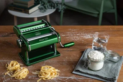 Marcato Atlas 150 Pasta Machine With Cutter, Hand Crank, And Instructions, Made
