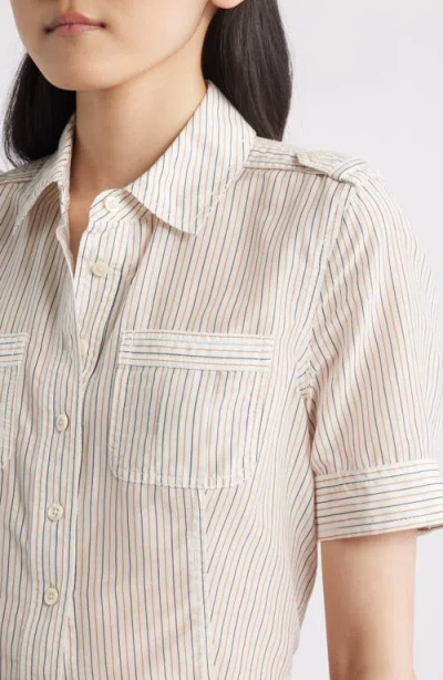 Frame The Stripe Cotton & Silk Utility Shirt