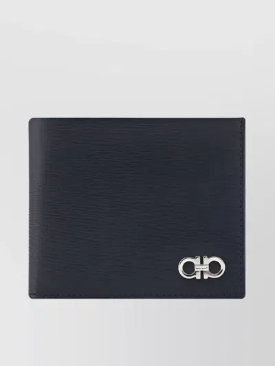 Ferragamo Textured Bi-fold Wallet With Clean Lines
