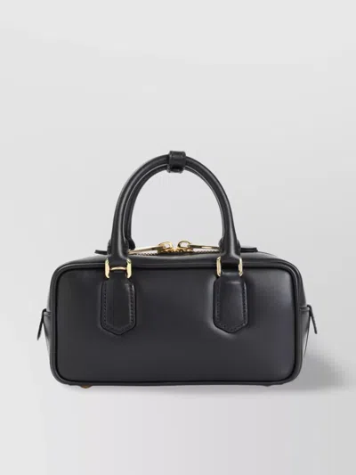 Miu Miu Smooth Shoulder Bag Adjustable Strap In Black