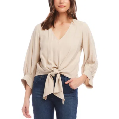 Karen Kane Blouson Sleeve Tie Front Top