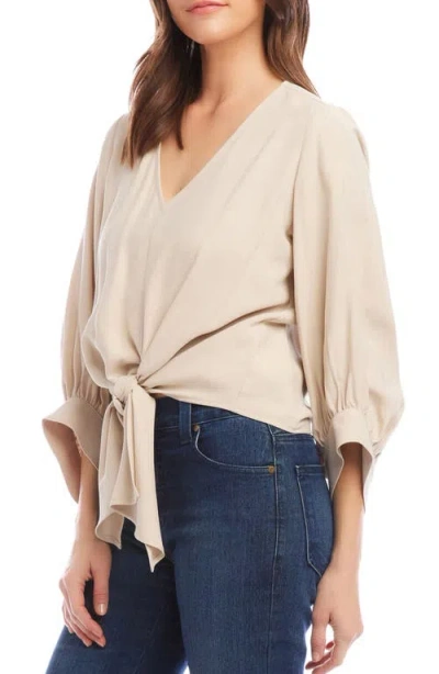 Karen Kane Blouson Sleeve Tie Front Top