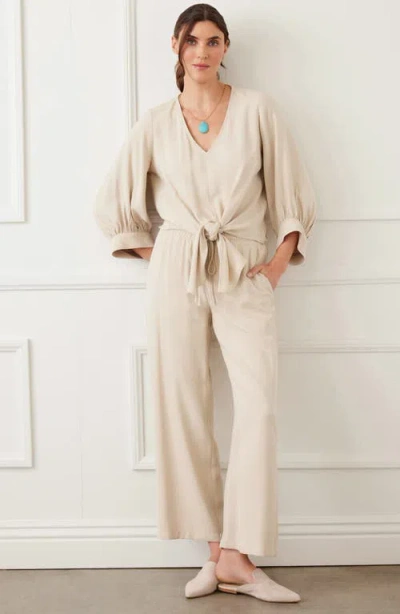 Karen Kane Blouson Sleeve Tie Front Top