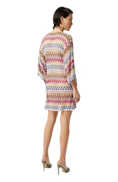Missoni Short Cover-up Caftan In Lamé Viscose Lace