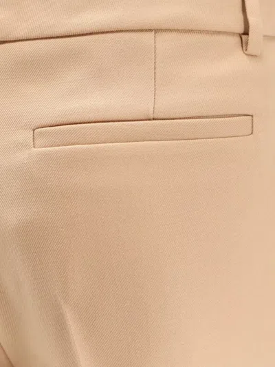 Valentino Wide-leg Trousers With Cuffed Hem And Pleats In Brown