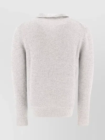 Zanone Textured Knit Polo Shirt In Soft Cotton-polyamide Blend In Gray