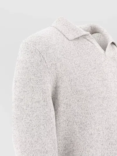 Zanone Textured Knit Polo Shirt In Soft Cotton-polyamide Blend In Gray