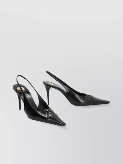 Saint Laurent Babylone Breteuil Open Back Pump In Smooth Leather