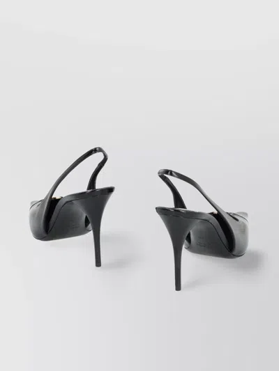 Saint Laurent Babylone Breteuil Open Back Pump In Smooth Leather